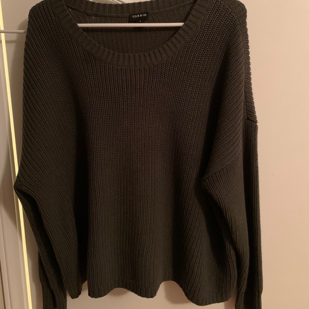 NWOT Torrid Cropped Olive Green Sweater Sz 1